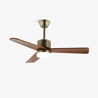 Ventilateur de plafond lumineux Ventio minimaliste argenté et bois