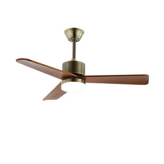 Ventilateur de plafond lumineux Ventio minimaliste argenté et bois
