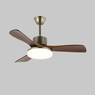 Ventilateur de plafond lumineux Ventio minimaliste argenté et bois