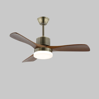 Ventilateur de plafond lumineux Ventio minimaliste argenté et bois