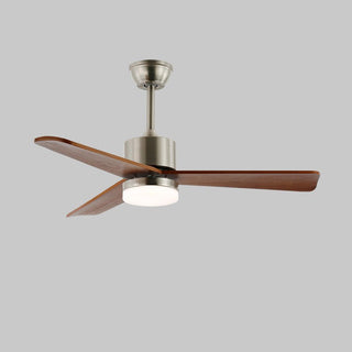 Ventilateur de plafond lumineux Ventio minimaliste argenté et bois