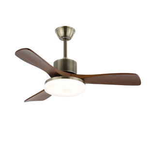 Ventilateur de plafond lumineux Ventio minimaliste argenté et bois