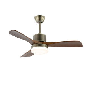 Ventilateur de plafond lumineux Ventio minimaliste argenté et bois