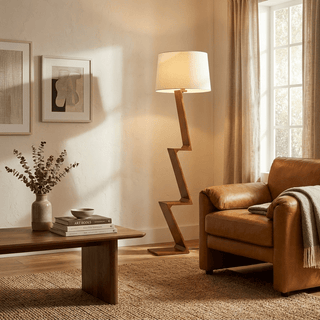 Zigzag Solid Wood Floor Lamp-Neutral Decor