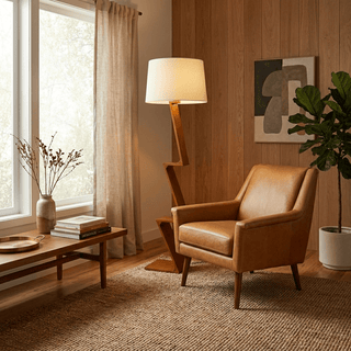 Zigzag Solid Wood Floor Lamp-Neutral Decor