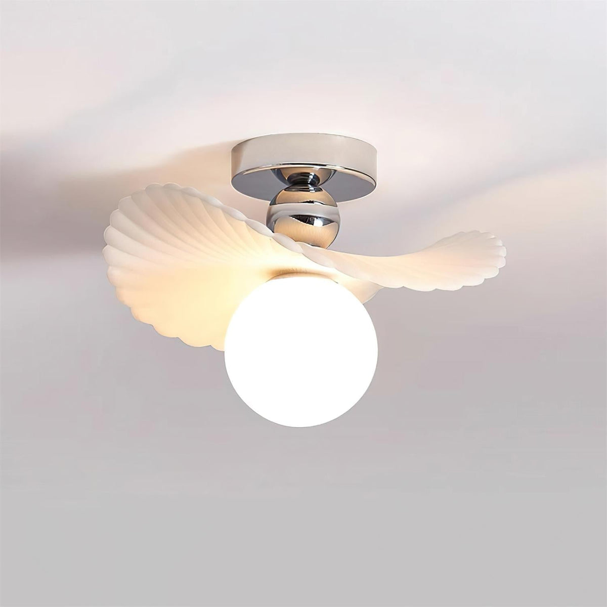 Ilyon Modern Winged Frosted Shade Ceiling Light-Neutral Decor