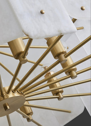 Zoe Lustre Albâtre Superposé Luxe Postmoderne