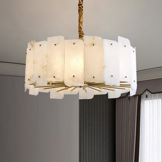 Zoe Lustre Albâtre Superposé Luxe Postmoderne