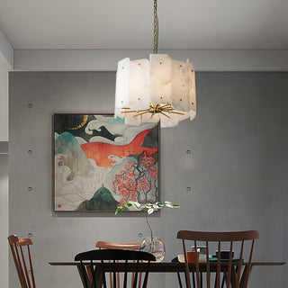 Zoe Lustre Albâtre Superposé Luxe Postmoderne