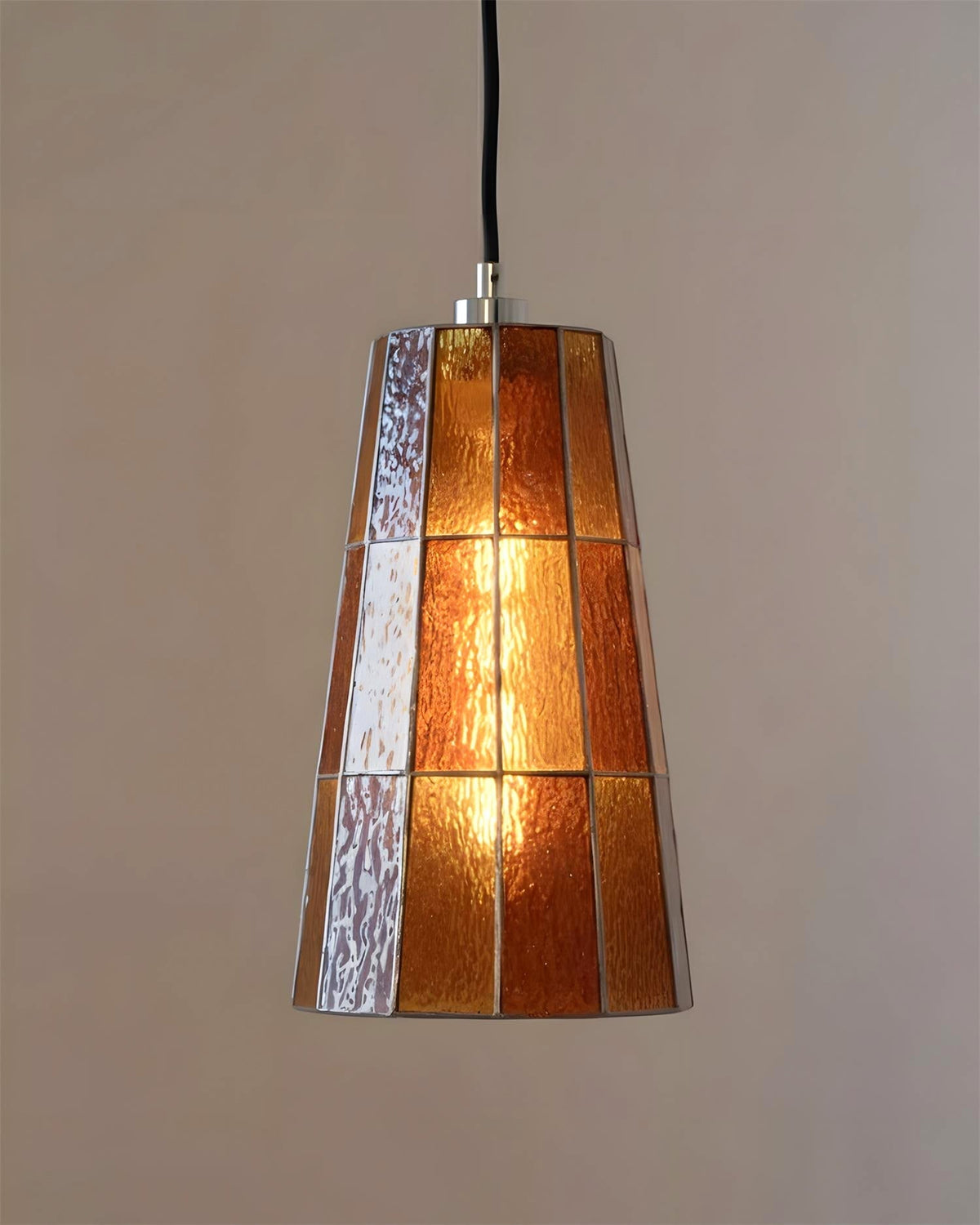 Detail shot of the slender metal frame on the Zola Pendant Lamp.