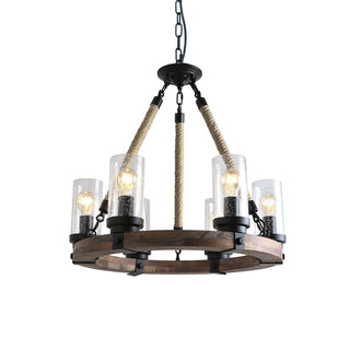 Zomiria Lustre Industriel Vintage Roue De Chariot En Bois
