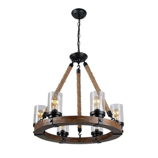 Zomiria Lustre Industriel Vintage Roue De Chariot En Bois