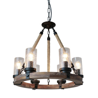 Zomiria Lustre Industriel Vintage Roue De Chariot En Bois