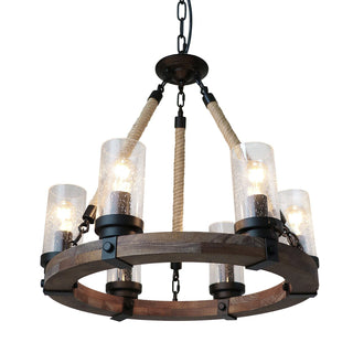 Zomiria Lustre Industriel Vintage Roue De Chariot En Bois