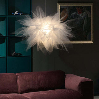 Arisha  Suspension Moderne en Forme de Fleur, Tissu, Blanc, Salon/Chambre à Coucher