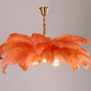 O'Moore Suspension Fleur Moderne, Cuivre/Plume, 8 Couleur, Salon