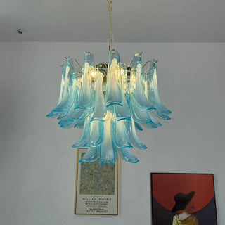 Azure Drift Glass Chandelier-Neutral Decor