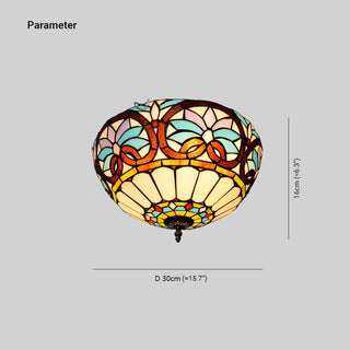 Tiffany Designer LED Plafonnier Métal Verre Chambre À Coucher/Salon