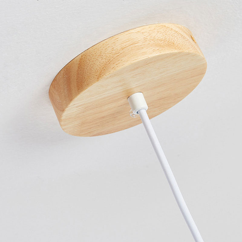 Muto Suspension Cylindre Moderne, Bois/Acrylique, Jaune/Brun, Salon