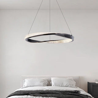 Kristy Luminaires Suspensions Anneau Moderne Métal Acrylique Noir/Cuivre Salon/Chambre à Coucher