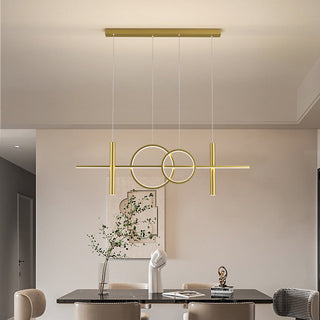 Arisha Suspension Circulaire Moderne LED Métal Noir/Or Salon/Salle à manger