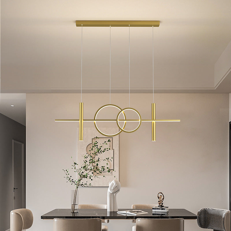 Arisha Suspension Circulaire Moderne LED Métal Noir/Or Salon/Salle à manger