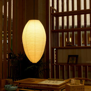 Myraean Moderne Minimaliste Wabi Châtaignier Papier Bambou Pendentif Lampe
