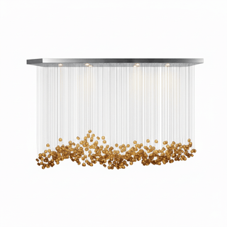 Crystal Stone Chandelier-Neutral Decor