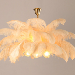 O'Moore Suspension Fleur Moderne, Cuivre/Plume, 8 Couleur, Salon