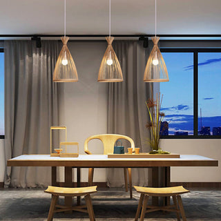Ritta Suspension Cône Vintage, Bambo, Bois, Salon