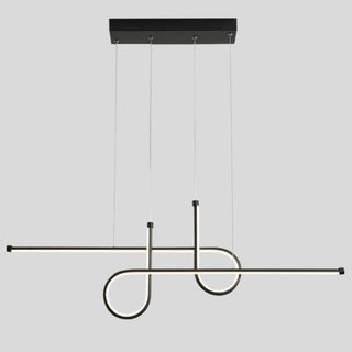 Arisha Suspension Linéaire Moderne, Métal, Noir/Or, Salle à Manger