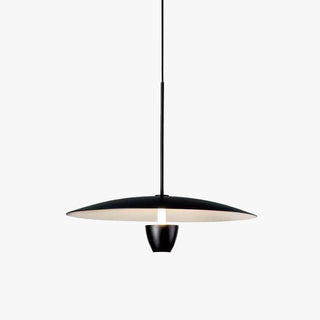 Arisha Suspension Ronde LED Minimaliste, Métal, Noir, Salon