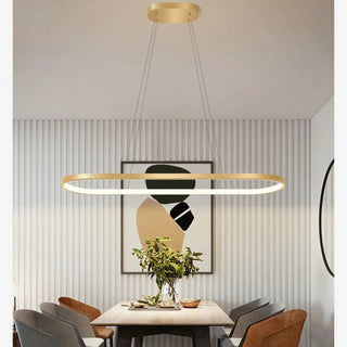 Arisha Suspension Ovale Moderne, Métal/Gel de Silice, Blanc/Noir/Or, Bar