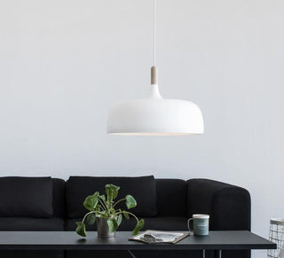 Lustra Suspension Lampe Abat-jour Blanc en Bois
