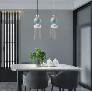 Valentina Suspension Irrégulière Géométrique, Metal, Bleu/Gris, Salon