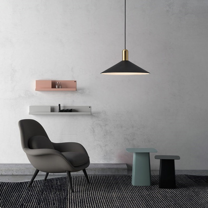 Arisha Suspension Moderne LED Acrylique/Métal, Noir/Blanc/Or, Salon