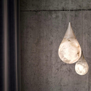 LustraLux Suspension Lampe Goutte de Pluie en Marbre