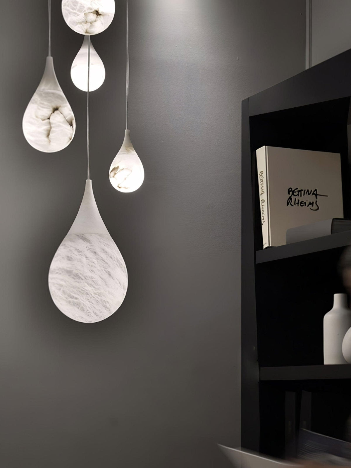 LustraLux Suspension Lampe Goutte de Pluie en Marbre