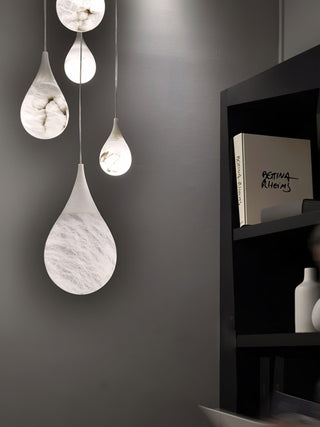 LustraLux Suspension Lampe Goutte de Pluie en Marbre