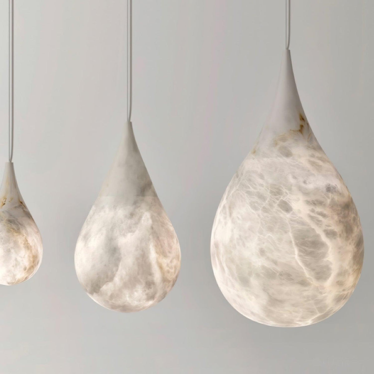 LustraLux Suspension Lampe Goutte de Pluie en Marbre