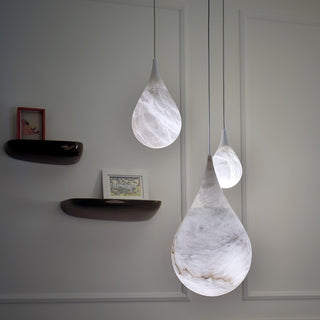LustraLux Suspension Lampe Goutte de Pluie en Marbre