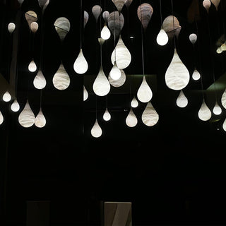 LustraLux Suspension Lampe Goutte de Pluie en Marbre