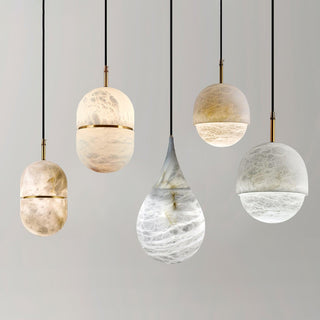 LustraLux Suspension Lampe Goutte de Pluie en Marbre
