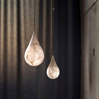 LustraLux Suspension Lampe Goutte de Pluie en Marbre