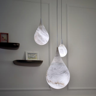 LustraLux Suspension Lampe Goutte de Pluie en Marbre
