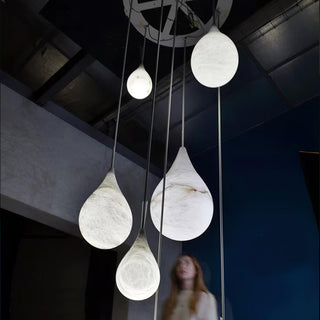 LustraLux Suspension Lampe Goutte de Pluie en Marbre