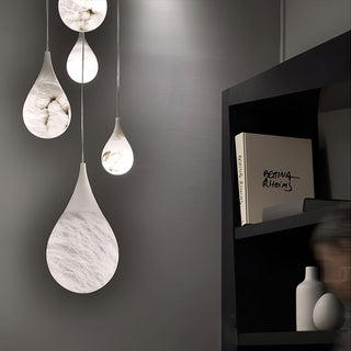 LustraLux Suspension Lampe Goutte de Pluie en Marbre