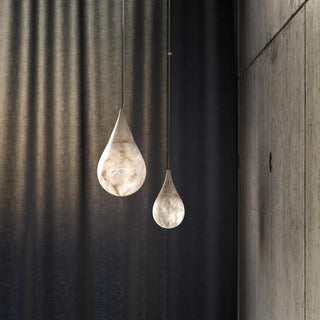 LustraLux Suspension Lampe Goutte de Pluie en Marbre