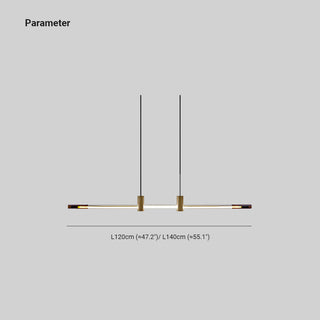 Ray Suspension Linéaire Moderne, Metal/Acrylique, Rouge/Marron, Chambre