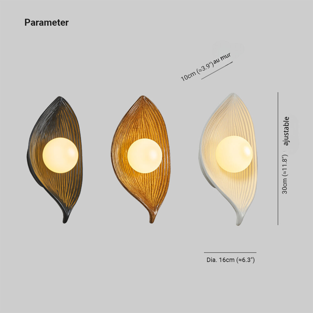 Aria Moderne LED Applique Murale Noir/Blanc/Bois Acrylique Salon